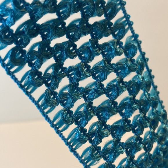 Bright Blue Elastic Crochet Trim 1 3/4" 5 Yards Sewing Ribbon Crafts - Picture 5 of 13